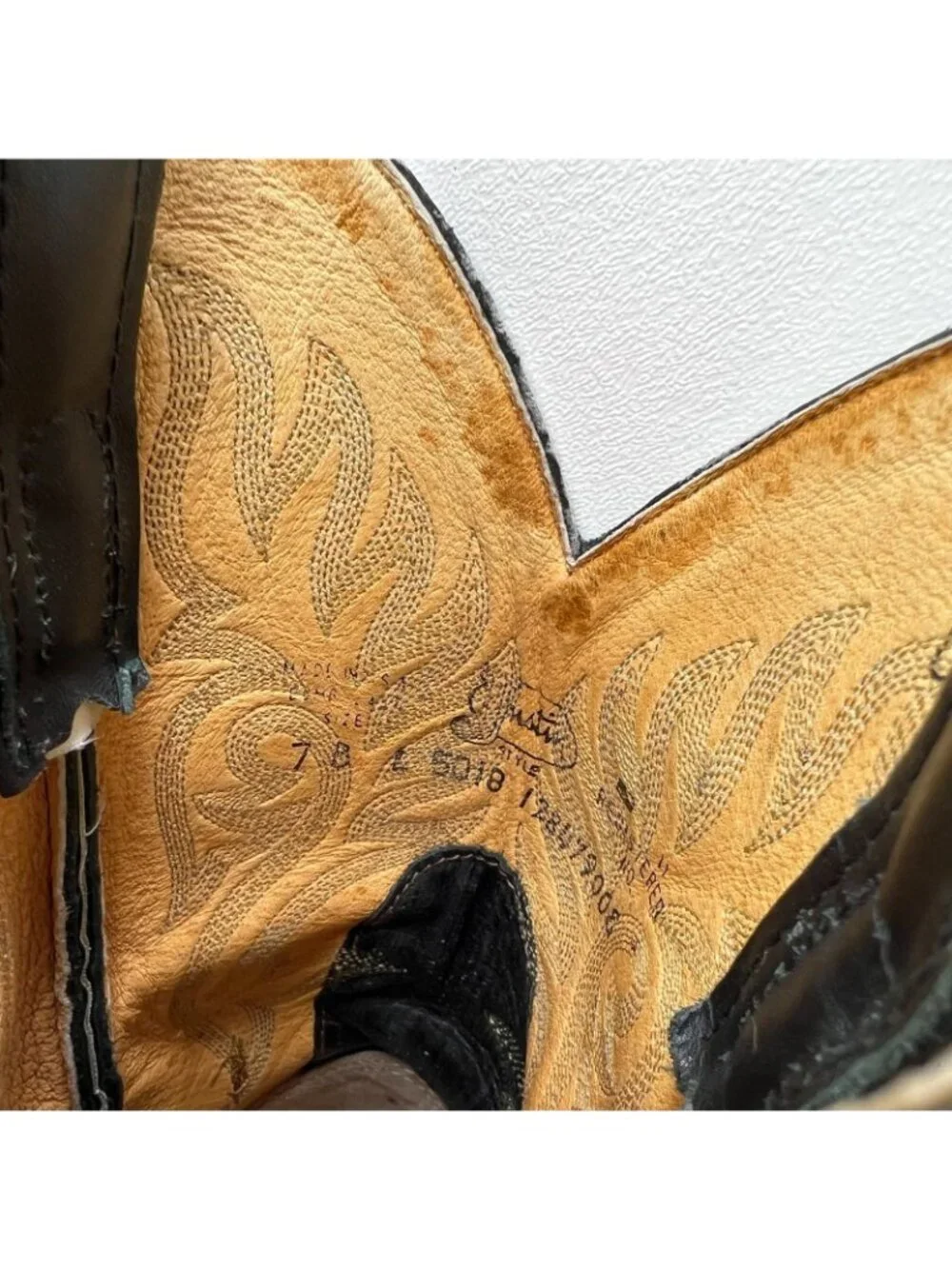 Justin Mens Paluxy 5018 Black Brown Leather Cowboy Western Boots 7 B Narrow USA